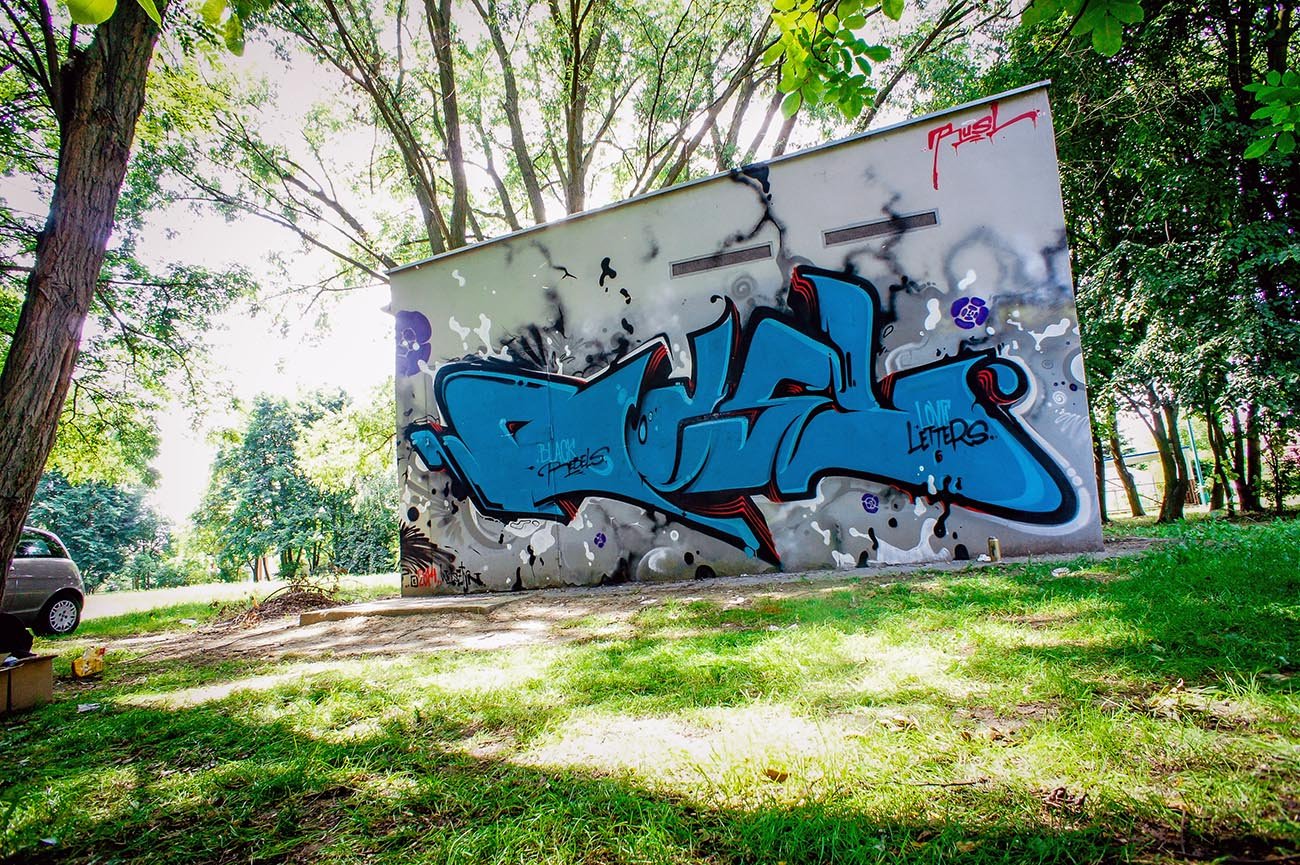 Graffiti Wall in Wolsztyn - Photo by RUSL - rusl, poland, wolsztyn (2014)