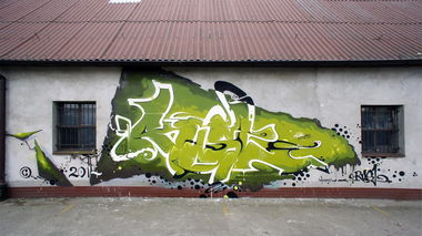 Graffiti Wall in Wolsztyn - Photo by RUSL - rusl, poland, wolsztyn (2014)