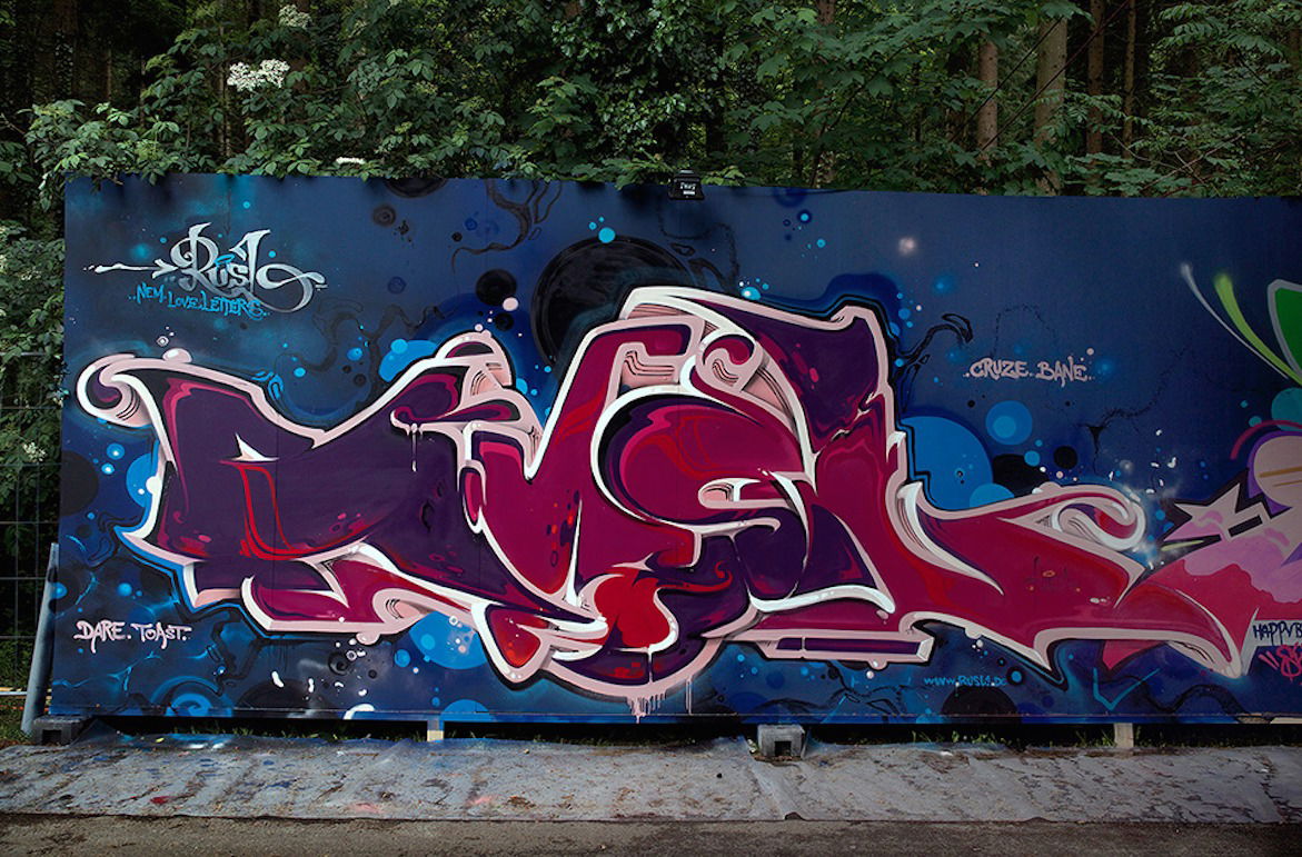 Graffiti Wall in Oberrieden - Photo by RUSL - loveletters, rusl (2015)