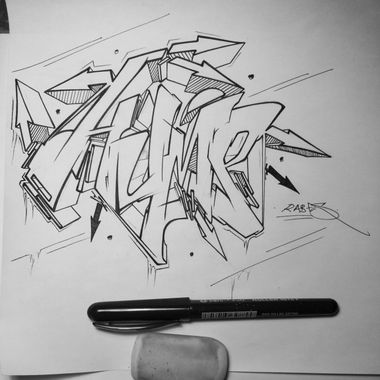 Graffiti Sketch - Photo by Rabesone - hump, rusia, lettersfirst (2013)