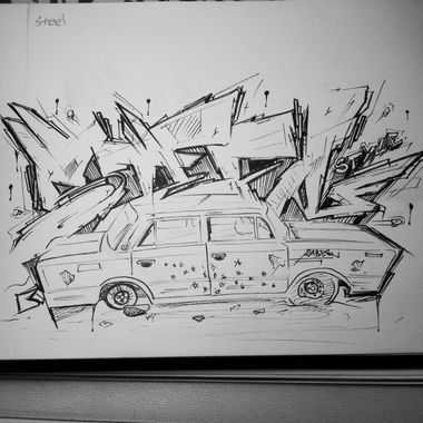 Graffiti Sketch - Photo by Rabesone - wild, style, lettersfirst (2013)
