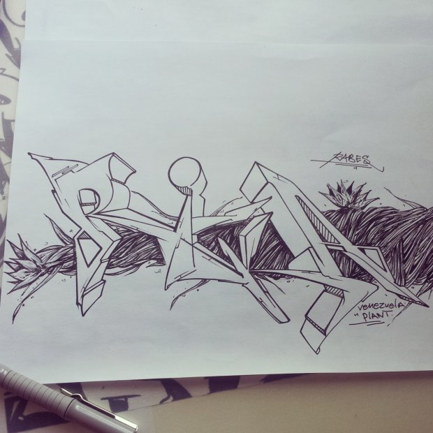 Graffiti Sketch - Photo by Rabesone - ricka, venezuela, south (2013)