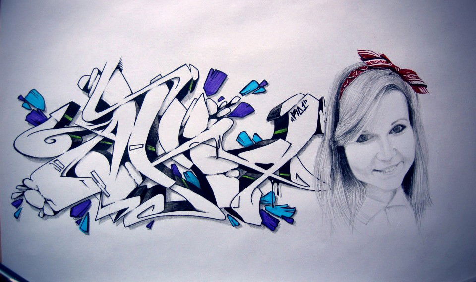 Graffiti Sketch in Slutsk - Photo by RaeRD - RaeRD, RD, Nice (2013)