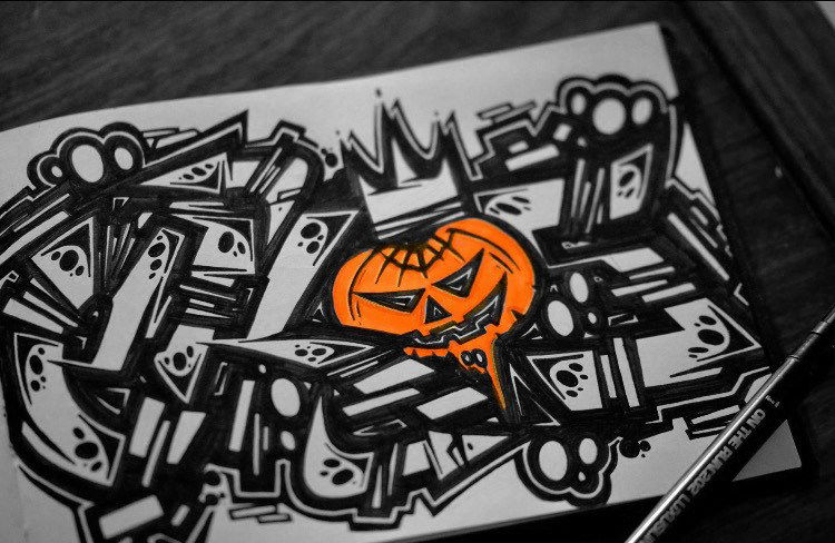 Graffiti Wall - Photo by Ramazzotti - eros, graffiti, halloween