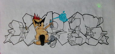 Graffiti Sketch in Diyarbak?r - Photo by Ranko - Rank, Wiper, Sketch