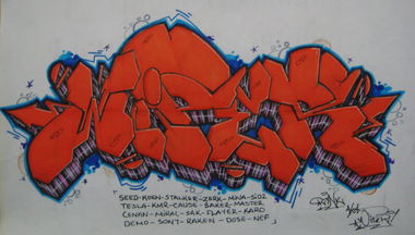 Graffiti Sketch in Diyarbakir - Photo by Ranko - Rank, Wiper, Delius (2013)