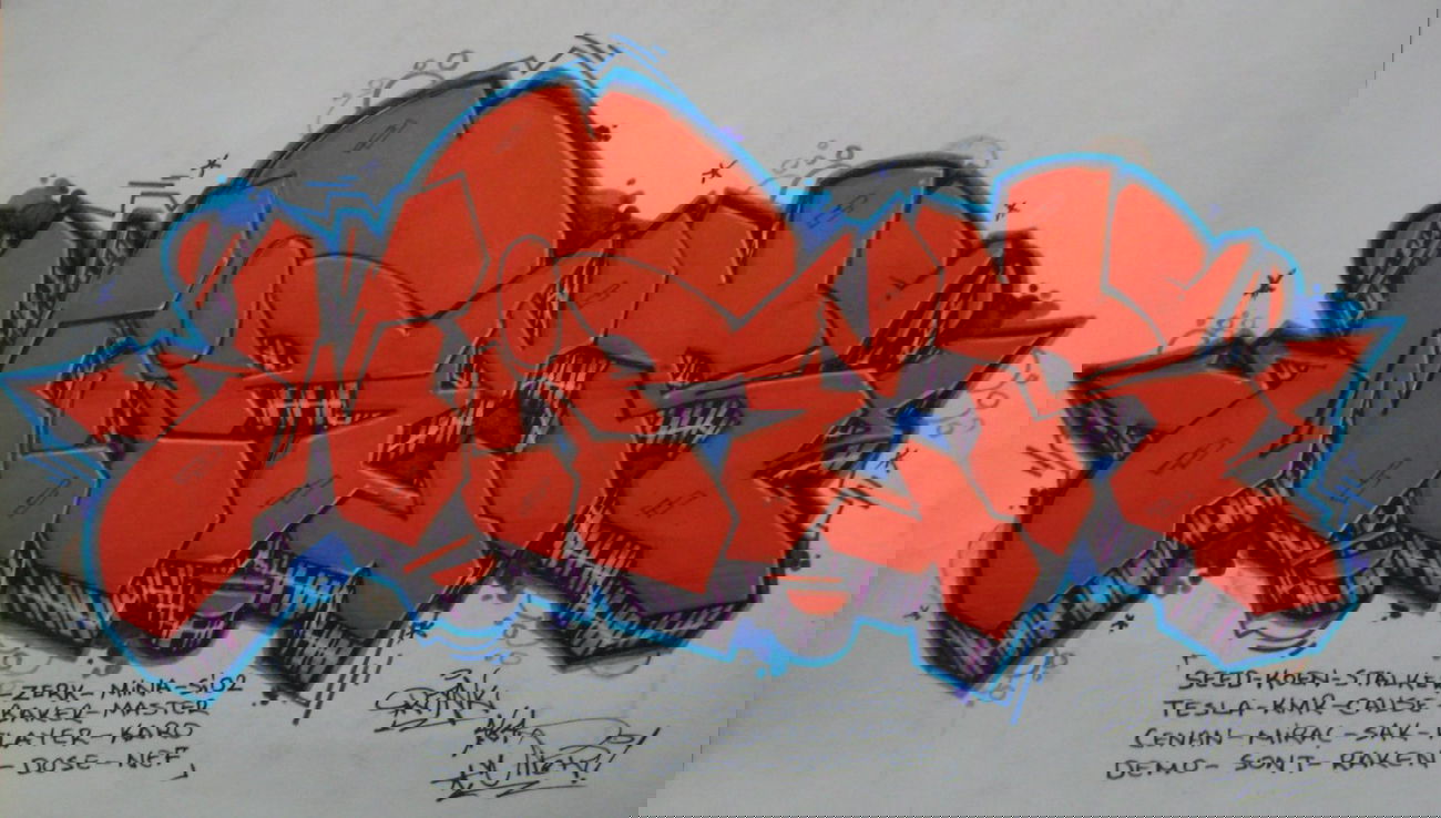 Graffiti Sketch in Diyarbakir - Photo by Ranko - Rank, Wiper, Delius (2013)