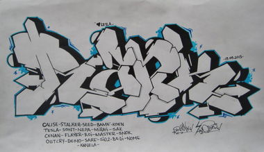 Graffiti Sketch in Diyarbakir - Photo by Ranko - Rank, Wiper, Delius (2013)