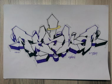 Graffiti Sketch - Photo by Ranko - Tesla, Opak, Rank (2014)