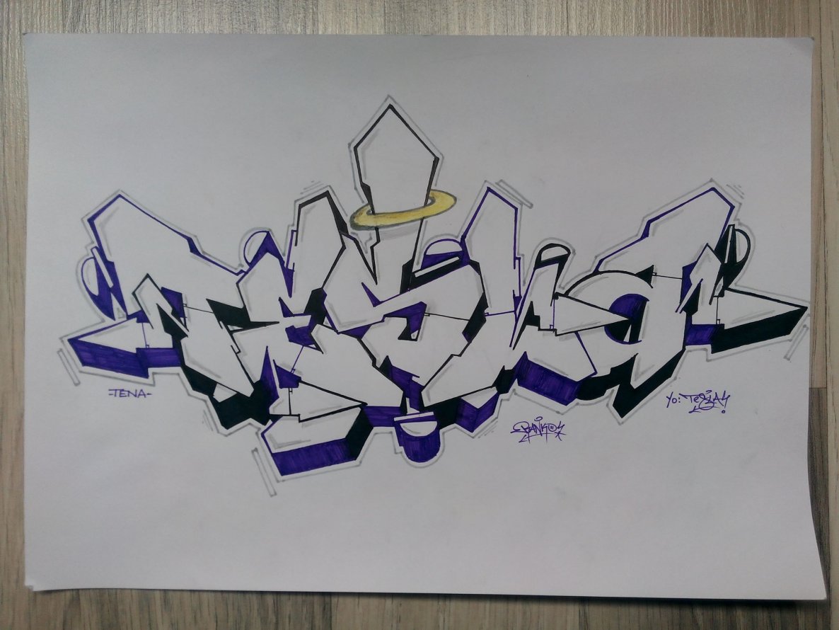 Graffiti Sketch - Photo by Ranko - Tesla, Opak, Rank (2014)