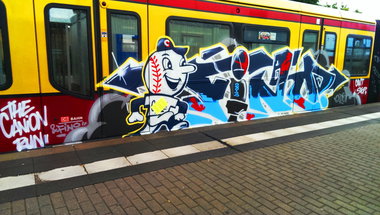 Graffiti Train in Berlin - Photo by RealGOG - FINO, QB, TCR (2013)