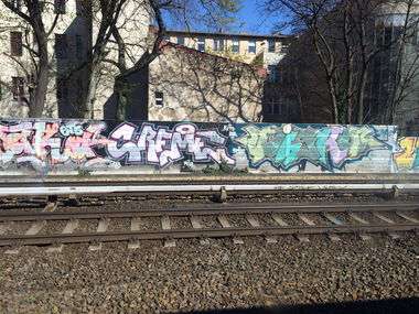 Graffiti Bombing - Photo by RedOrBlue - Hard, Creme, Disko