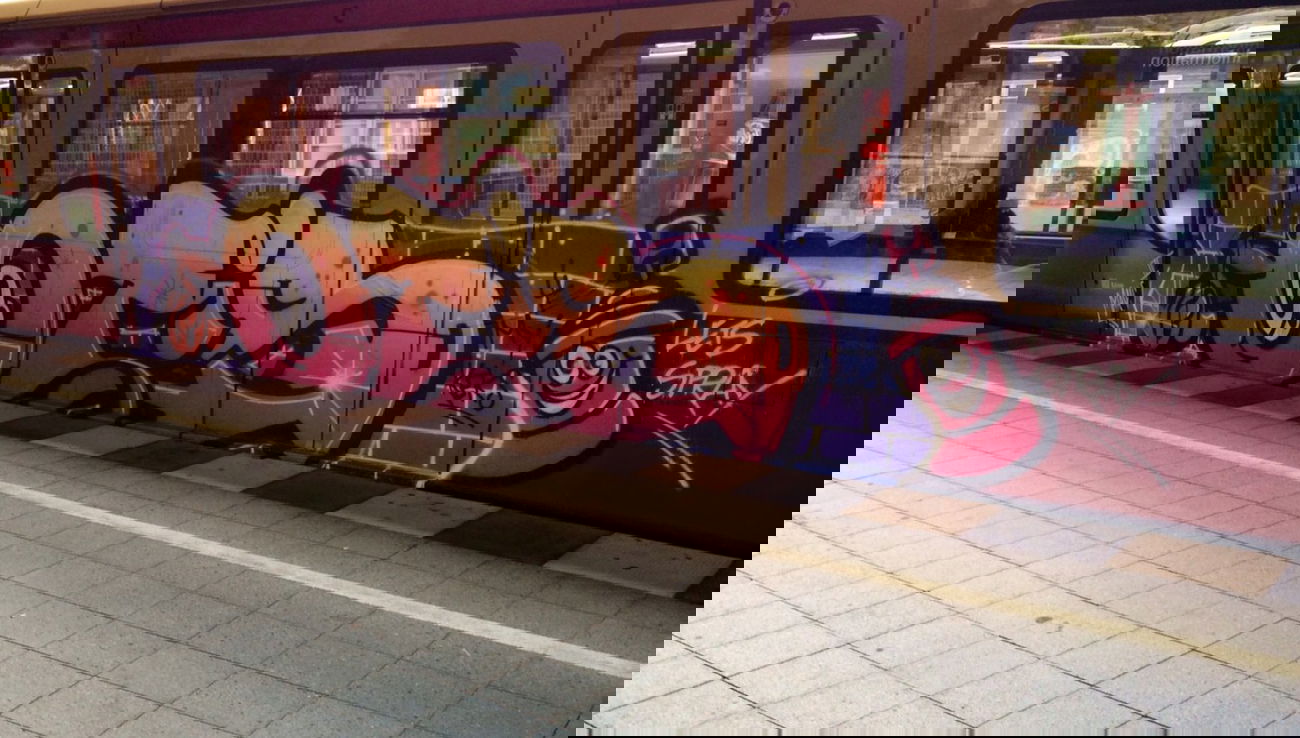 Graffiti Train - Photo by RedOrBlue - Oups, Otis, Rck