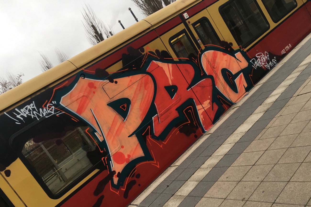 Graffiti Train - Photo by RedOrBlue - Prc, Oups, Train