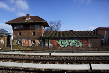 Graffiti Train in hamburg - Photo by Reimemonster - skat, gms
