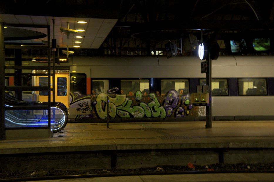 Graffiti Train in copenhagen - Photo by Reimemonster - skide