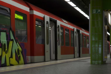 Graffiti Train in hamburg - Photo by Reimemonster - round