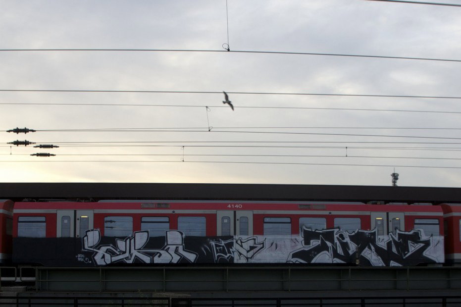 Graffiti Train in hamburg - Photo by Reimemonster - pyra, tümus, qms