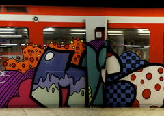 Graffiti Train in hamburg - Photo by Reimemonster - code, regie, moses