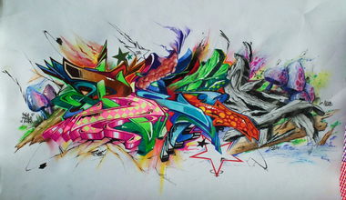 Graffiti Sketch - Photo by Reka - 5zwo4, köds, reka (2014)