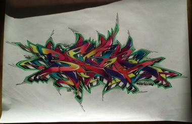 Graffiti Sketch - Photo by Reka - 5zwo4, köds, reka (2014)