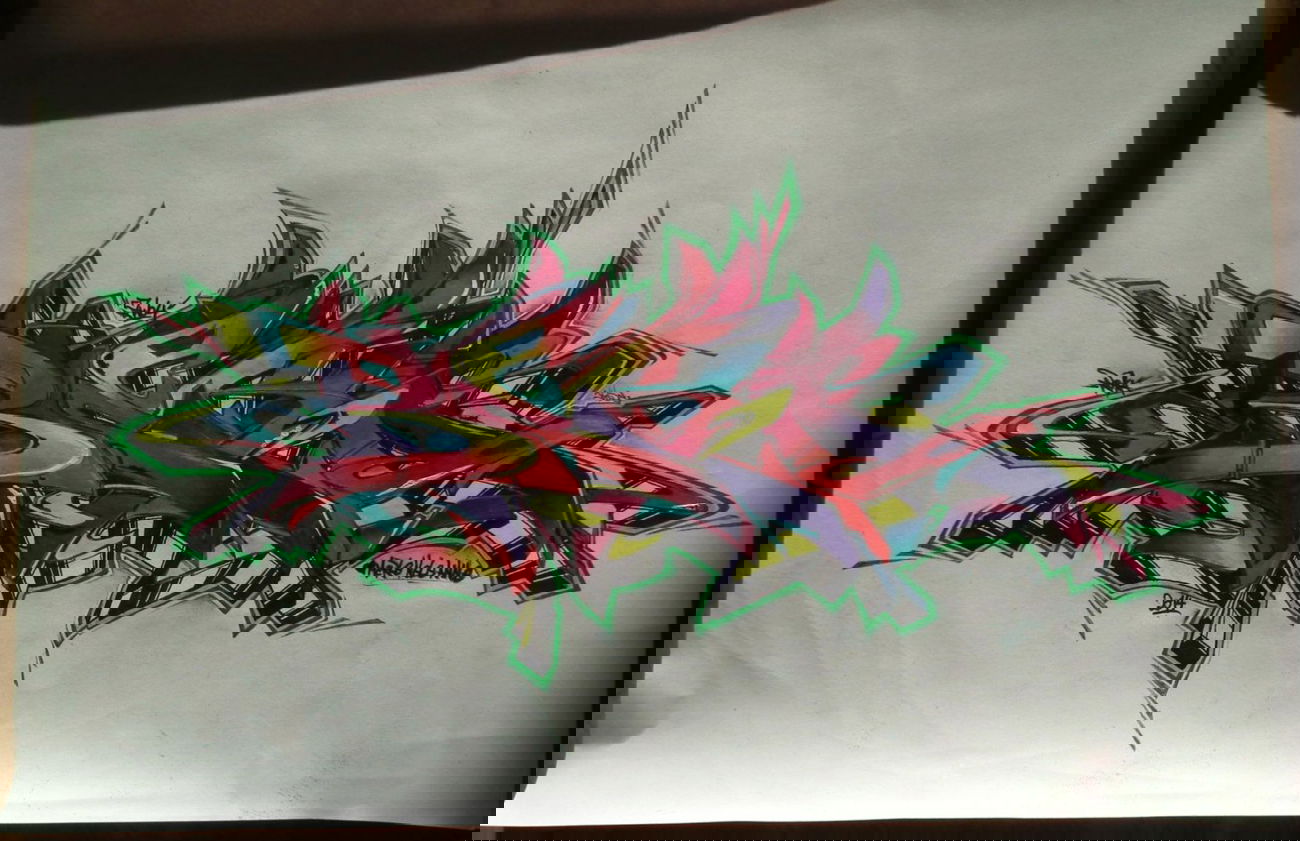 Graffiti Sketch - Photo by Reka - 5zwo4, köds, reka (2014)