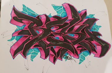Graffiti Sketch - Photo by Reka - reka, rekas, 524 (2018)
