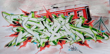 Graffiti Sketch - Photo by Reka - train, reka, rekas (2015)