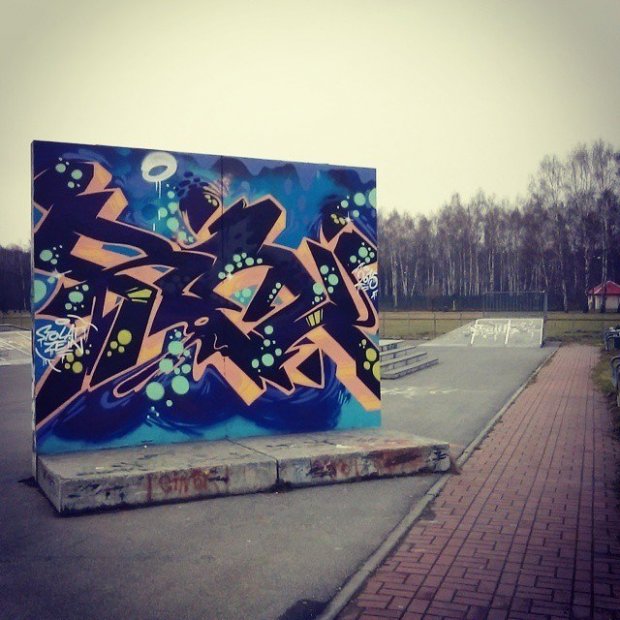 Graffiti Wall in Katowice - Photo by Rewoner - Rew (2015)