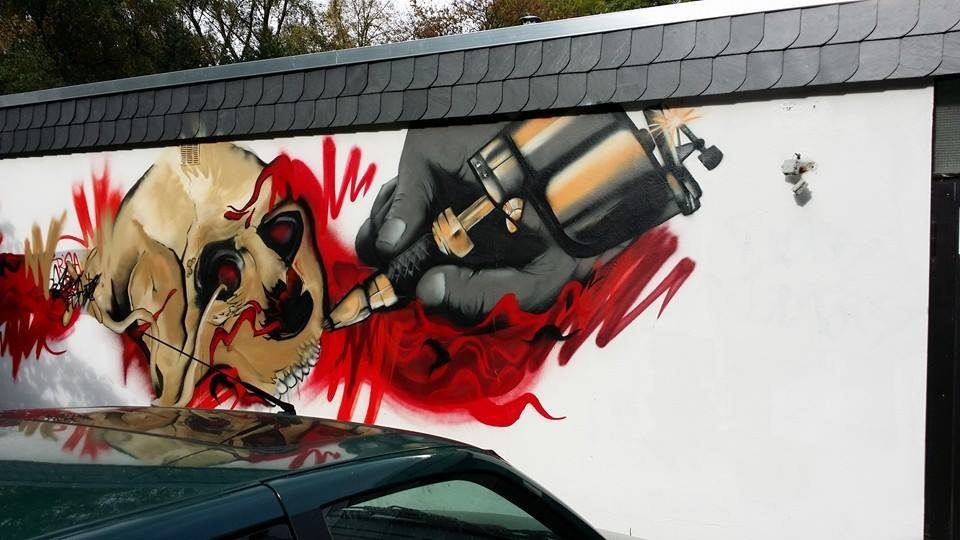 Graffiti Wall - Photo by Risa1N3 - Finish, Totenkopf, Tattoo (2014)