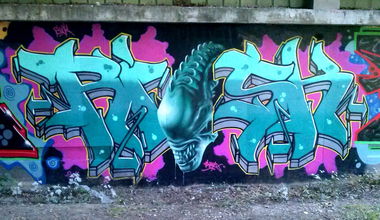 Graffiti Wall - Photo by Risk - risk, swk, skel (2014)