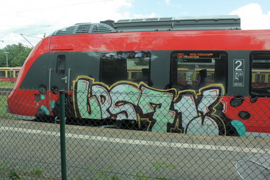 Graffiti Train in Potsdam - Photo by Rizah - UPS, 71, 71ers
