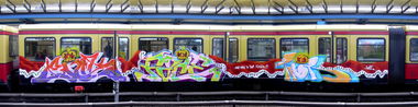 Graffiti Train in Berlin - Photo by Rizah - SOK, Face, Phor