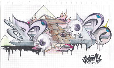 Graffiti Sketch in Sakarya - Photo by RoaOne - roa (2012)