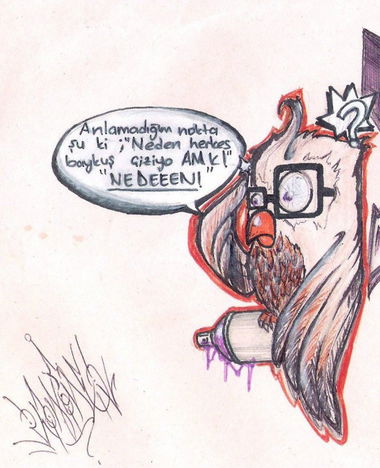 Graffiti Sketch in Sakarya - Photo by RoaOne - roa (2012)