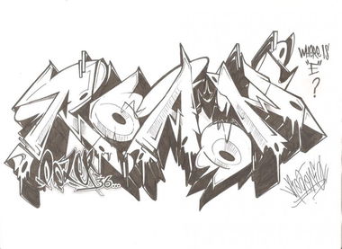 Graffiti Sketch in Sakarya - Photo by RoaOne - roa (2013)