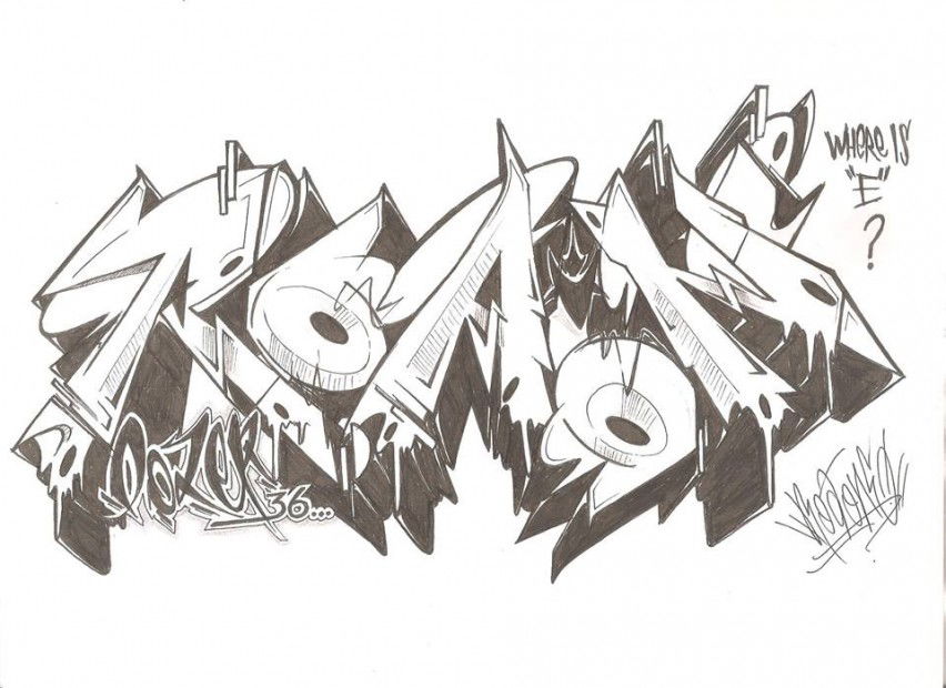 Graffiti Sketch in Sakarya - Photo by RoaOne - roa (2013)