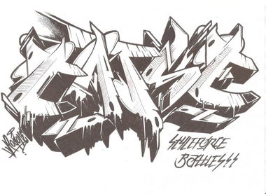 Graffiti Sketch in Sakarya - Photo by RoaOne - roa (2013)