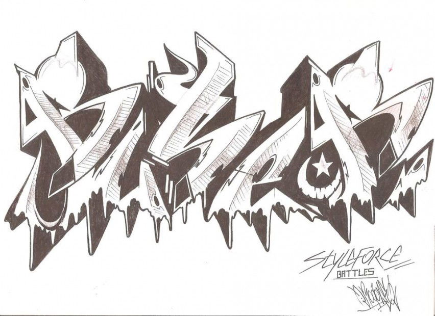 Graffiti Sketch in Sakarya - Photo by RoaOne - roa (2013)