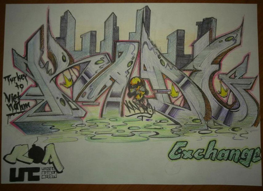 Graffiti Sketch in Sakarya - Photo by RoaOne - roa (2012)