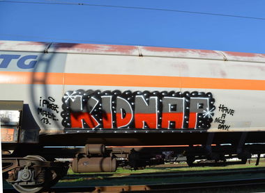 Graffiti Train in Hungary - Photo by RobertPoulsen - kidnap, freight, train (2013)