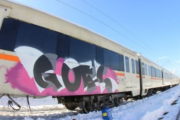 Graffiti Train in Moscow - Photo by RoelOne - Roel, guts (2013)