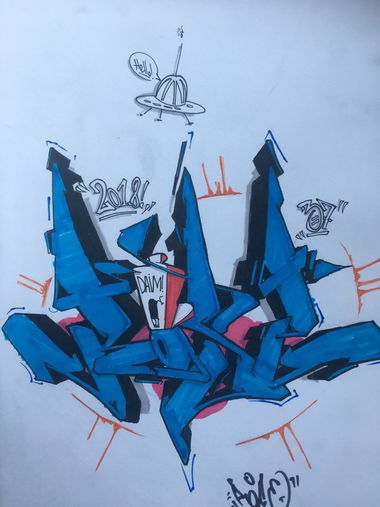 Graffiti Sketch - Photo by Rose37 - daim, rose37, sketch (2018)
