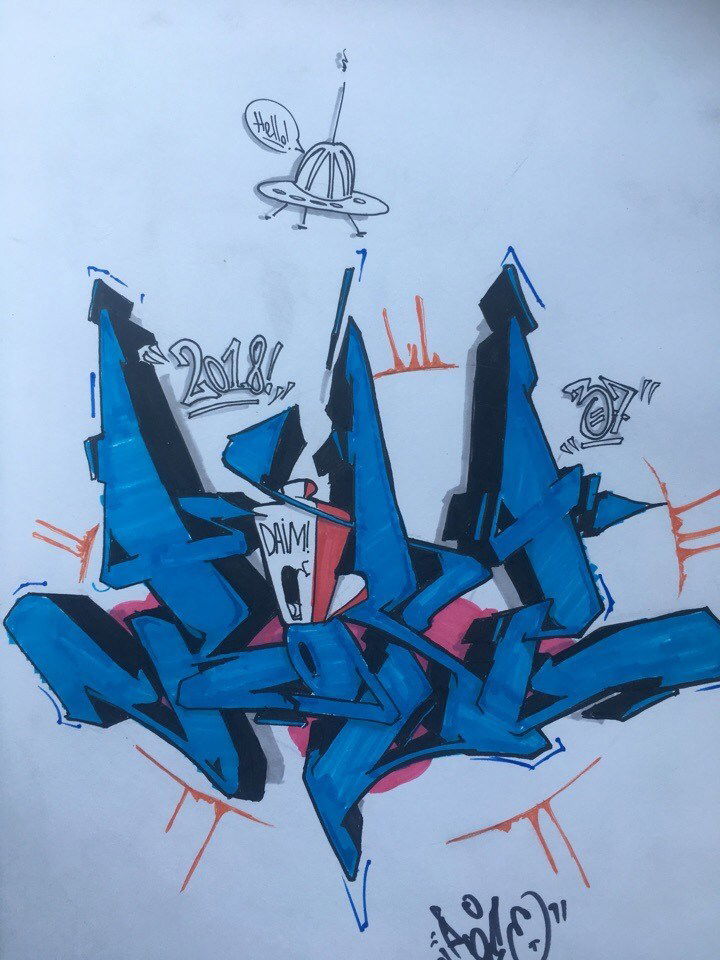 Graffiti Sketch - Photo by Rose37 - daim, rose37, sketch (2018)