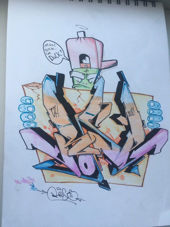 Graffiti Sketch - Photo by Rose37 - Rose, duck, followme (2018)