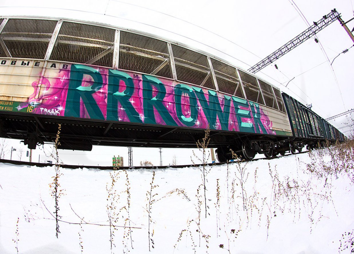 Graffiti Train in Irkutsk - Photo by Rowek - Rowek, Fr8 (2012)
