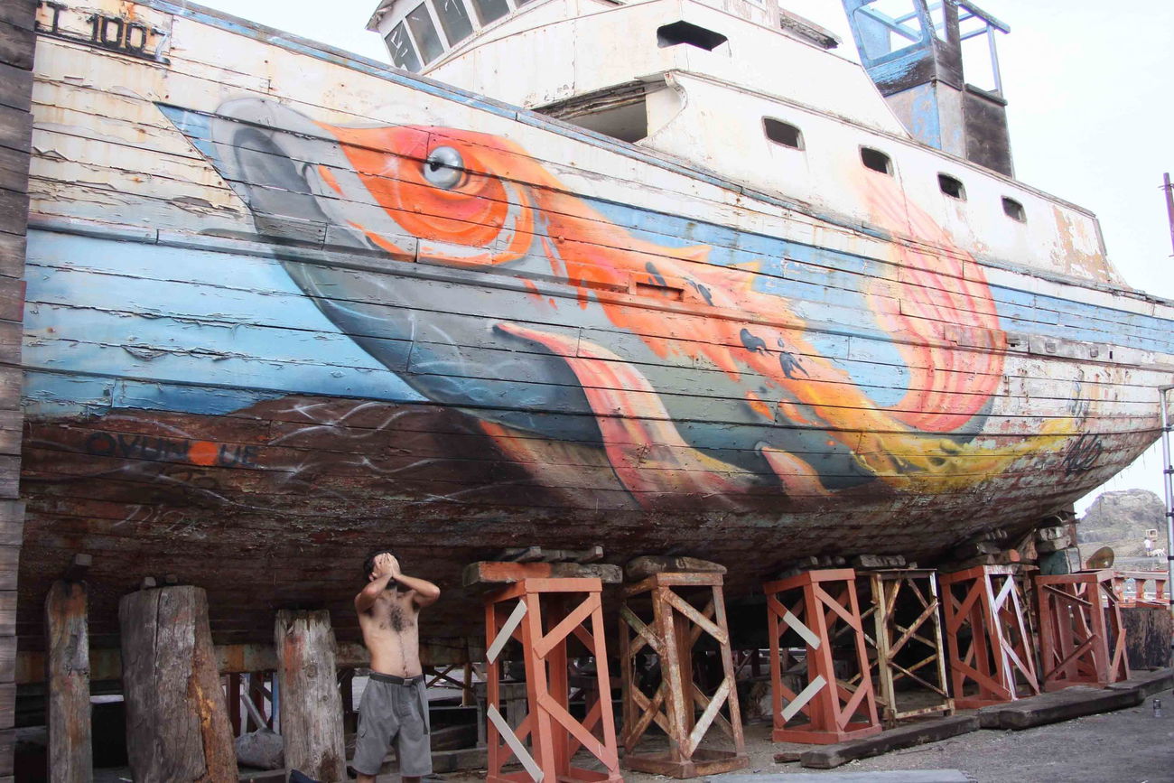 Graffiti in Aci Trezza Ct - Photo by Ruc3 - Ruce, Boat, GraggitionBoat (2014)