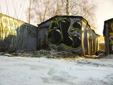 Graffiti Bombing in Russia - Photo by RudeR - Edur, trainline (2014)