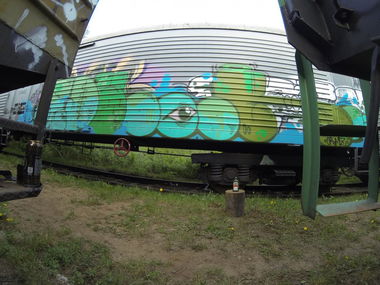 Graffiti Train in Moscow - Photo by RudeR - Edur, Pos, Fr8 (2014)