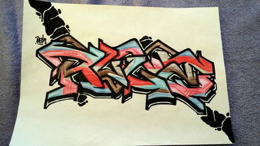 Graffiti Sketch - Photo by Rugs - Rugs, Skizze, Bunt (2013)